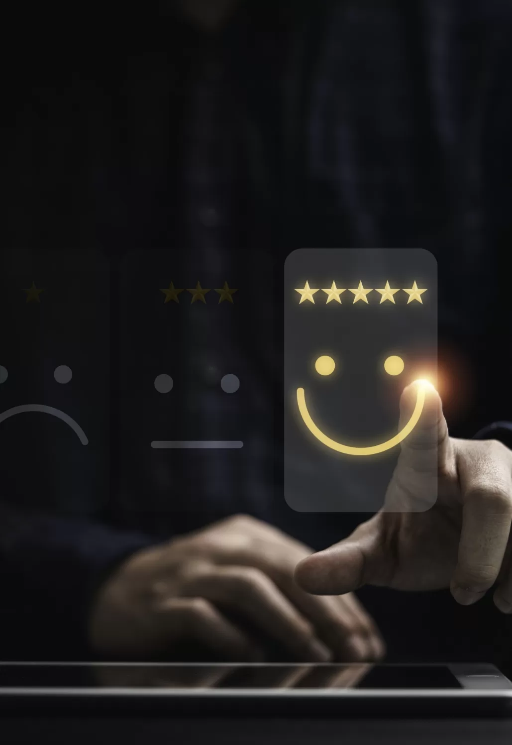 businessman-using-smartphone-select-smiley-face-icon-client-evaluation-customer-satisfaction-after-use-product-service-concept